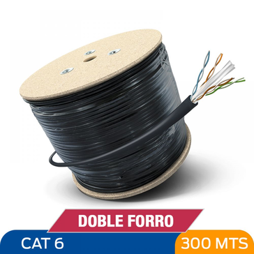 Tx Cable Utp Cat 6 Exterior Negro X 305 Mt Estec Conectividad En Voz Y Datos